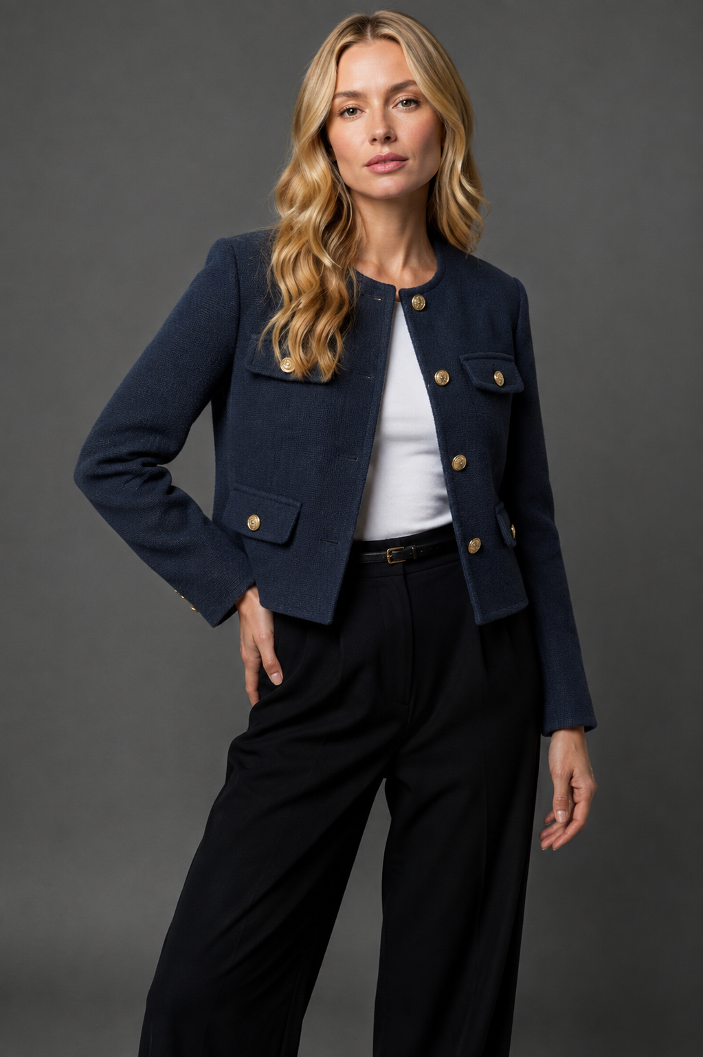 Euphemia | Chic Cropped Tweed Blazer