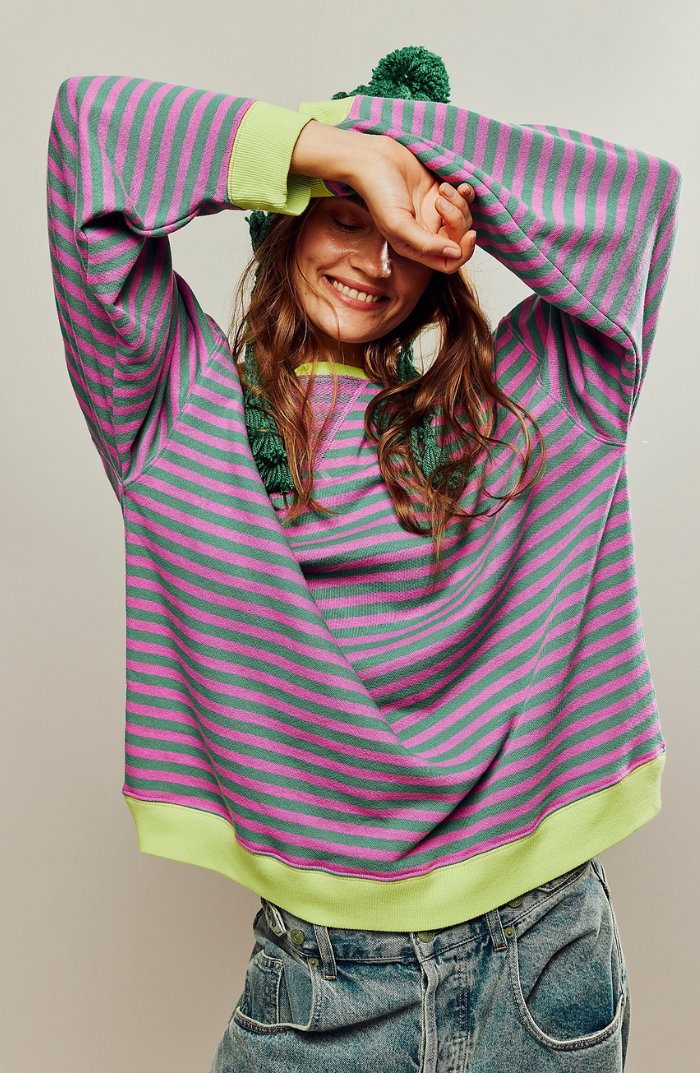 Sibyl | Bold Striped Colour-Block Sweatshirt