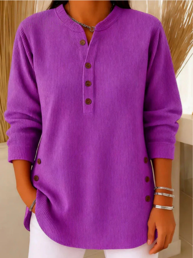 Clementine | Relaxed Ribbed Henley Tunic