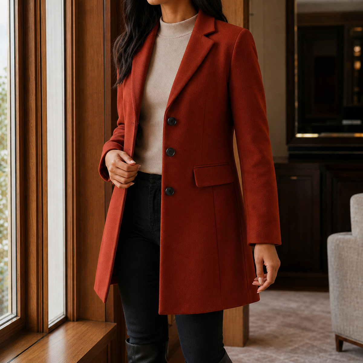 Marguerite | Classic Tailored Wool-Blend Coat