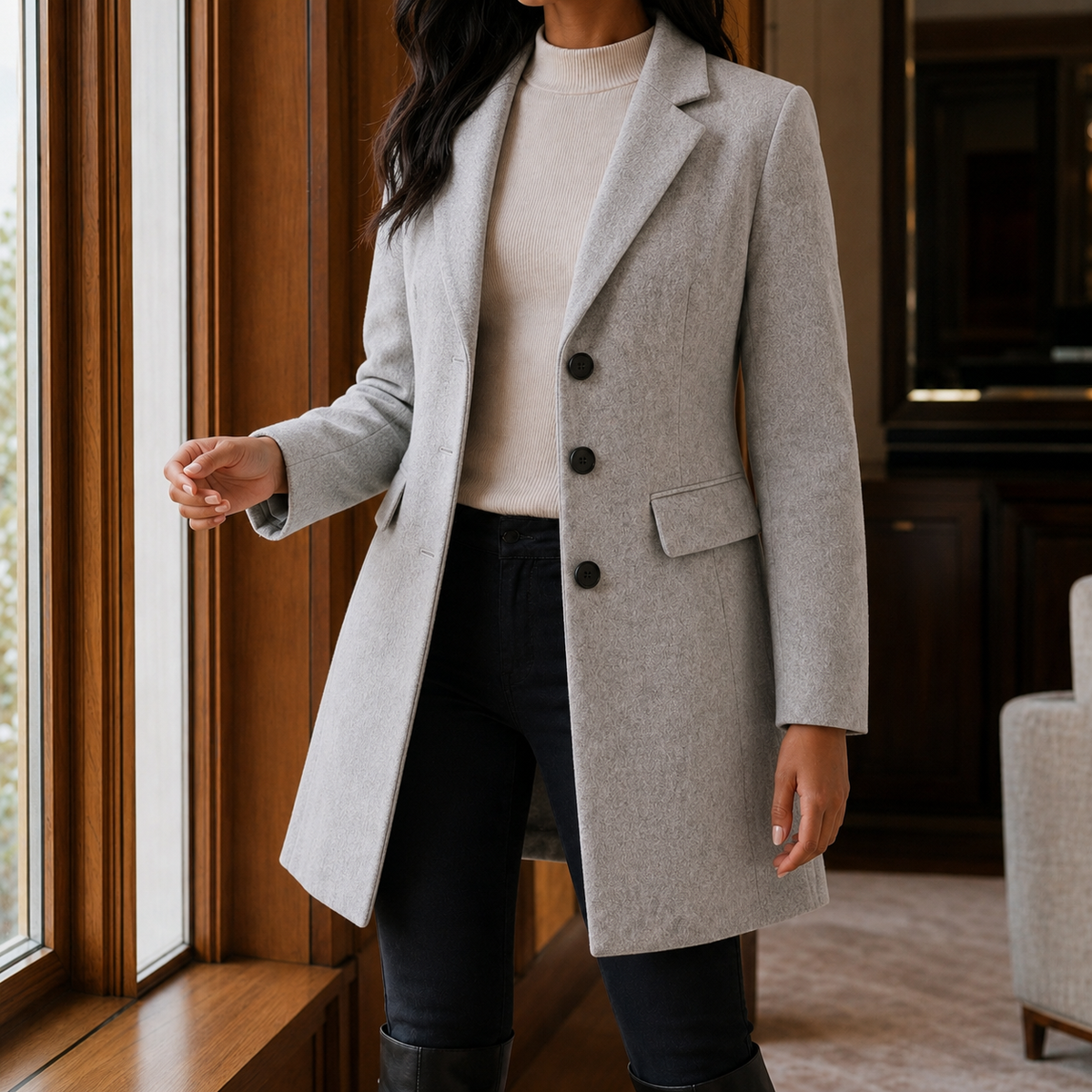 Marguerite | Classic Tailored Wool-Blend Coat