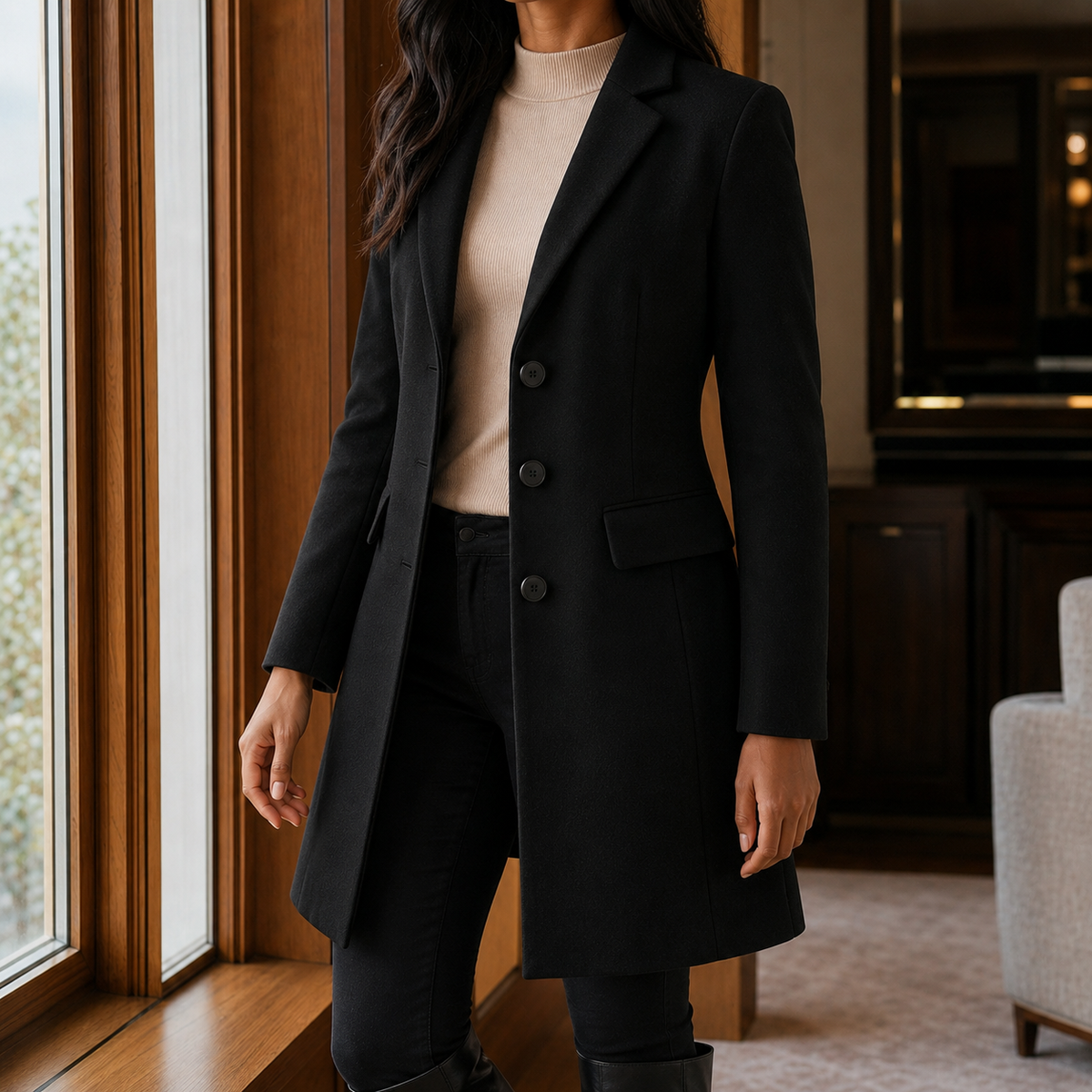 Marguerite | Classic Tailored Wool-Blend Coat