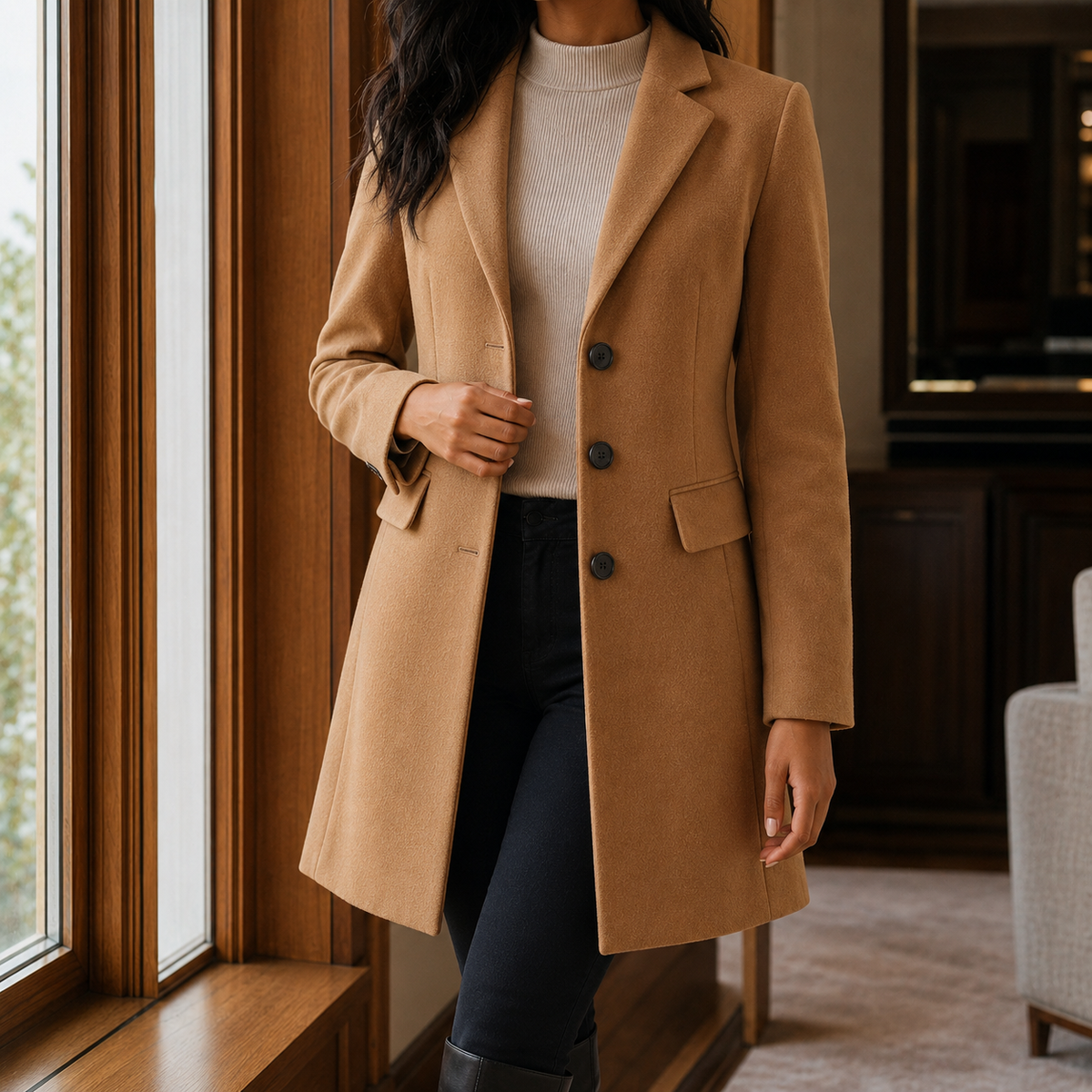 Marguerite | Classic Tailored Wool-Blend Coat