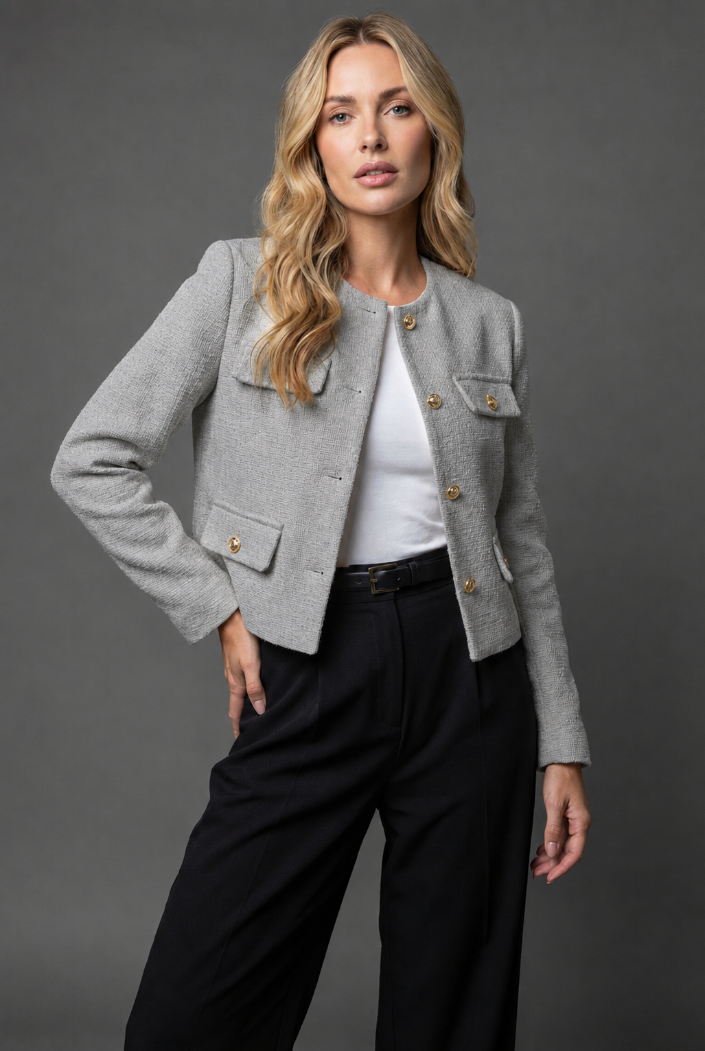 Euphemia | Chic Cropped Tweed Blazer