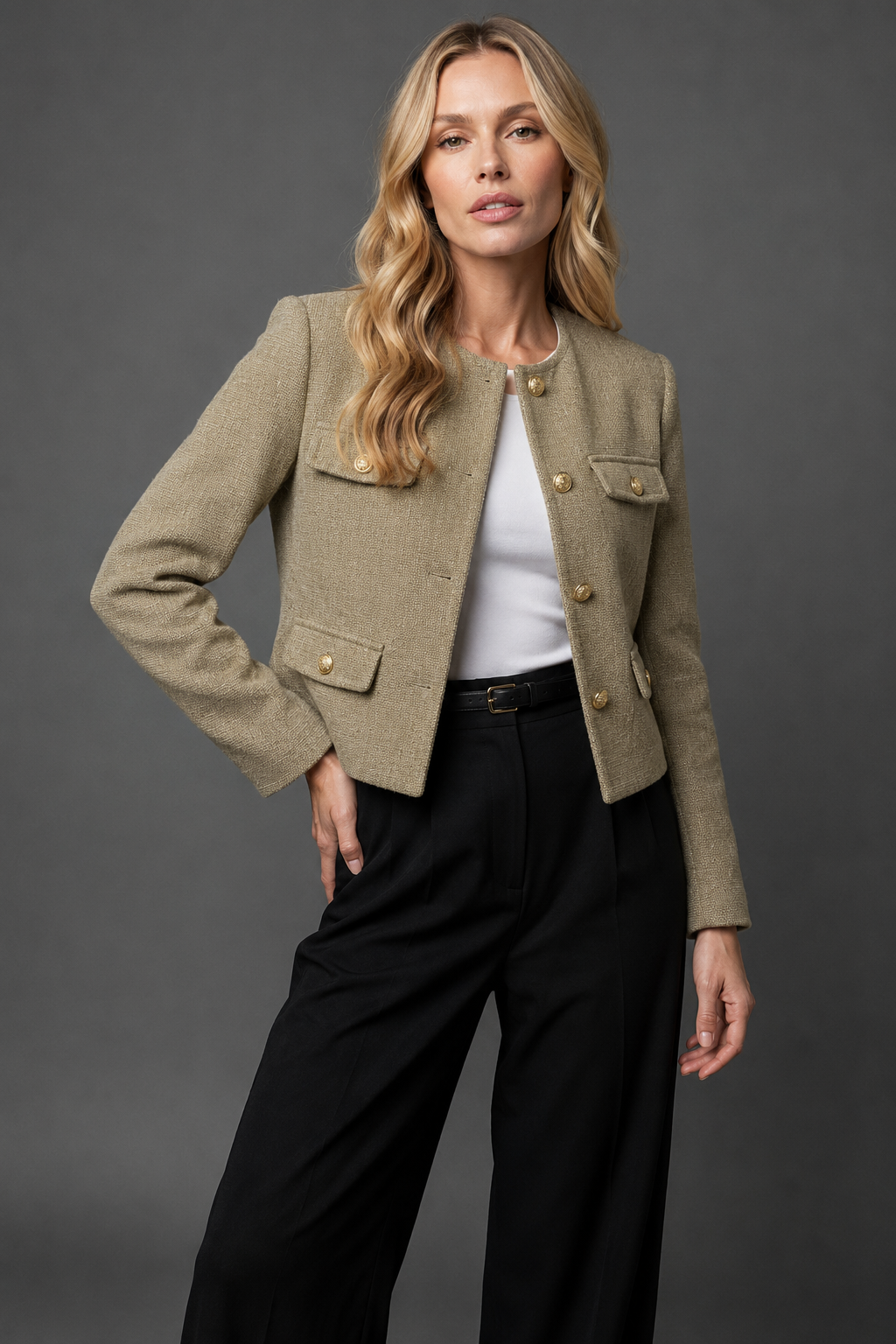 Euphemia | Chic Cropped Tweed Blazer