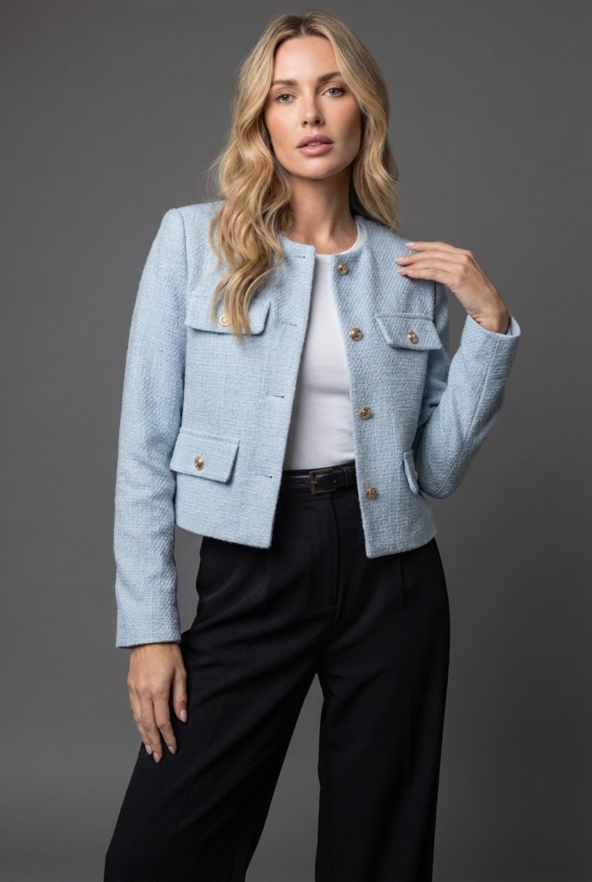 Euphemia | Chic Cropped Tweed Blazer