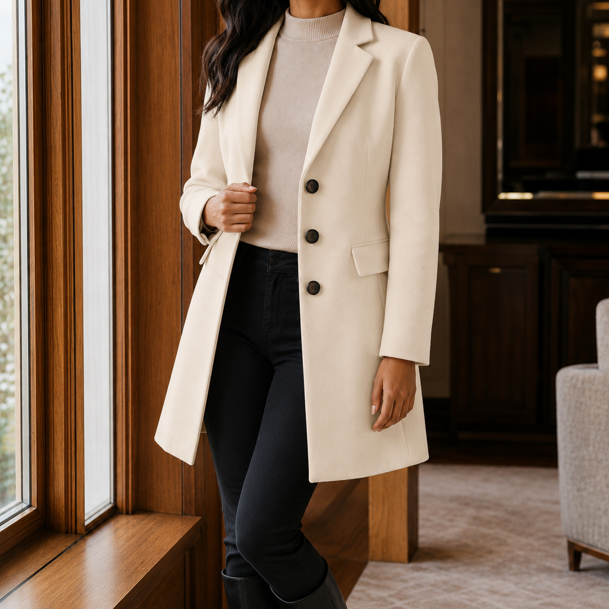 Marguerite | Classic Tailored Wool-Blend Coat