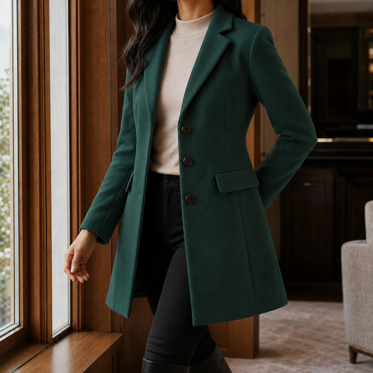 Marguerite | Classic Tailored Wool-Blend Coat
