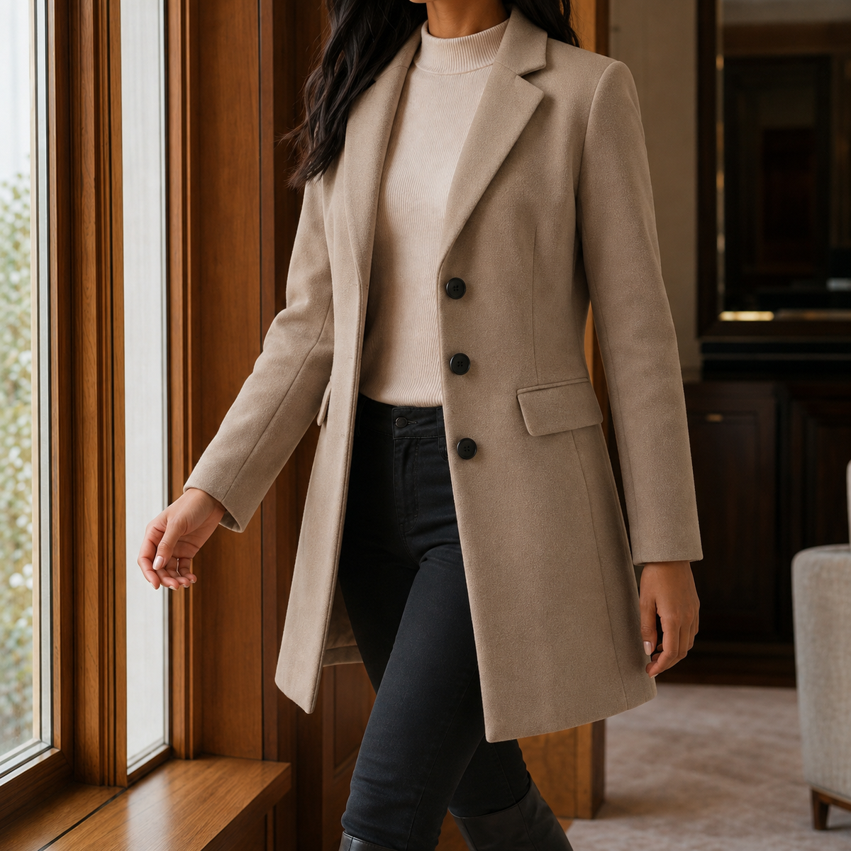 Marguerite | Classic Tailored Wool-Blend Coat