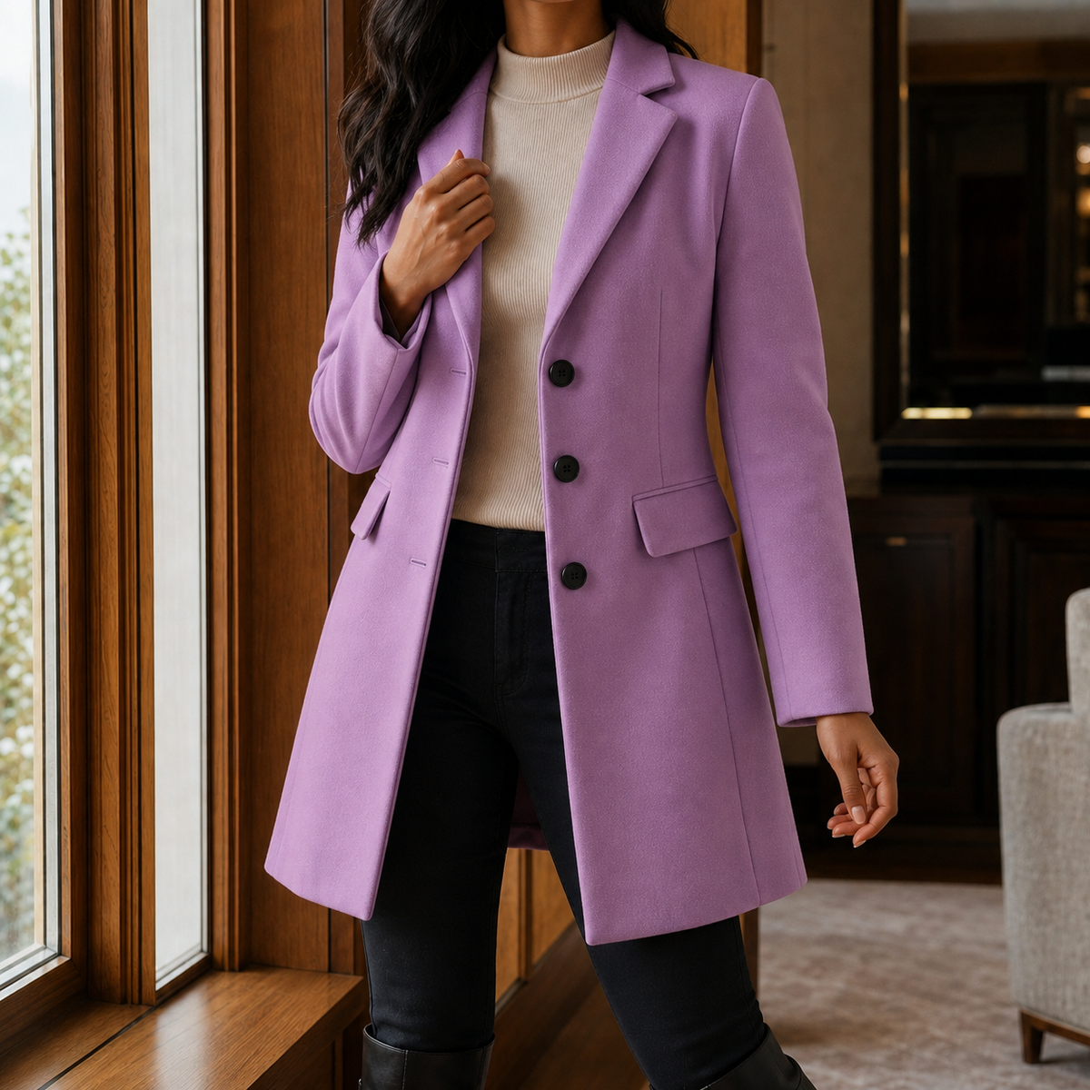 Marguerite | Classic Tailored Wool-Blend Coat