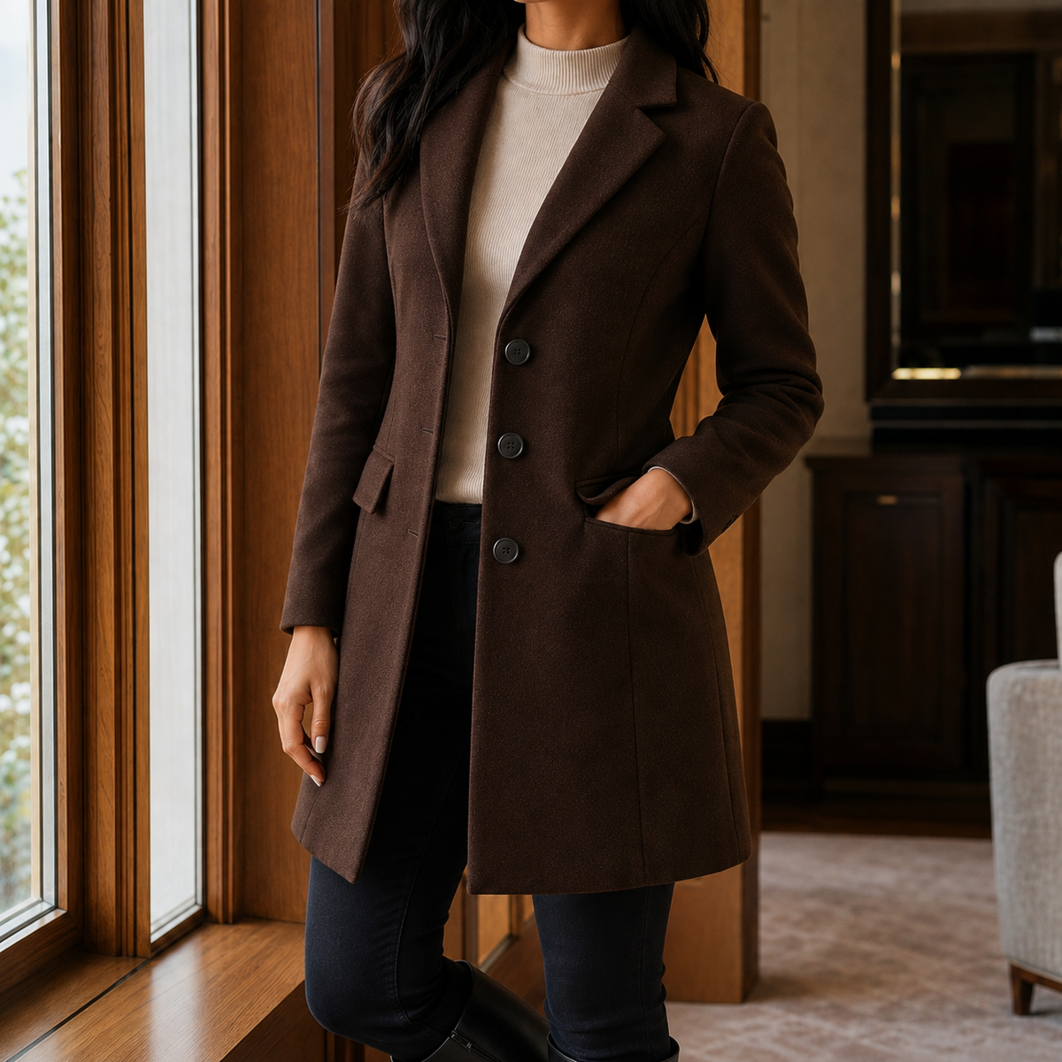 Marguerite | Classic Tailored Wool-Blend Coat