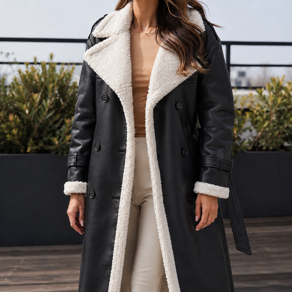 Tabitha | Classic Contrast Trim Winter Coat
