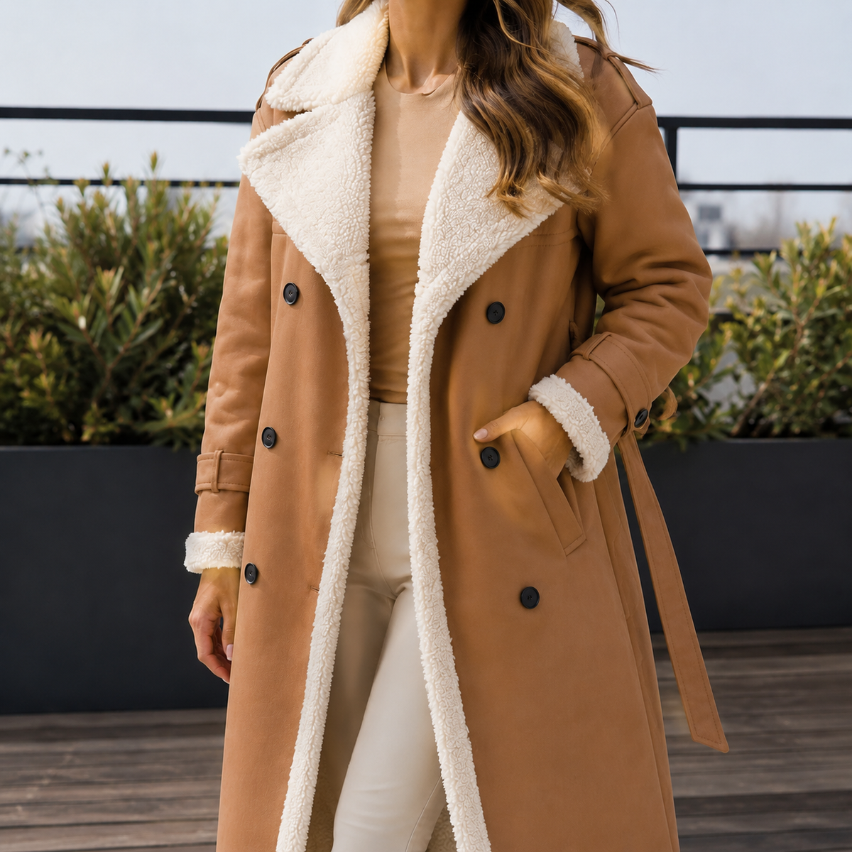 Tabitha | Classic Contrast Trim Winter Coat