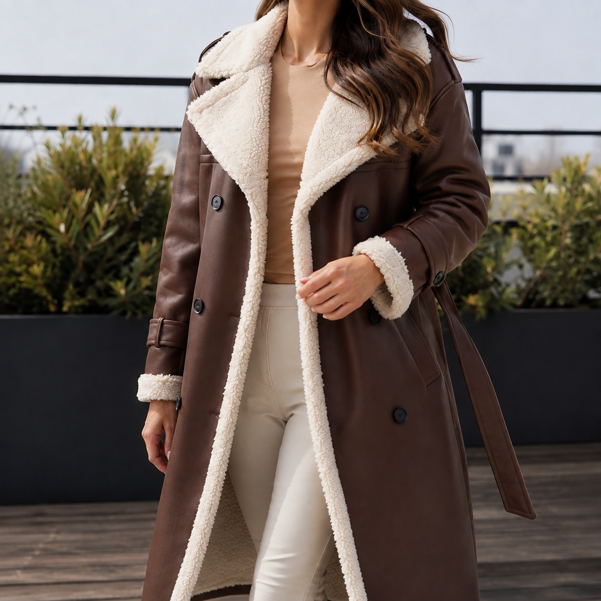 Tabitha | Classic Contrast Trim Winter Coat