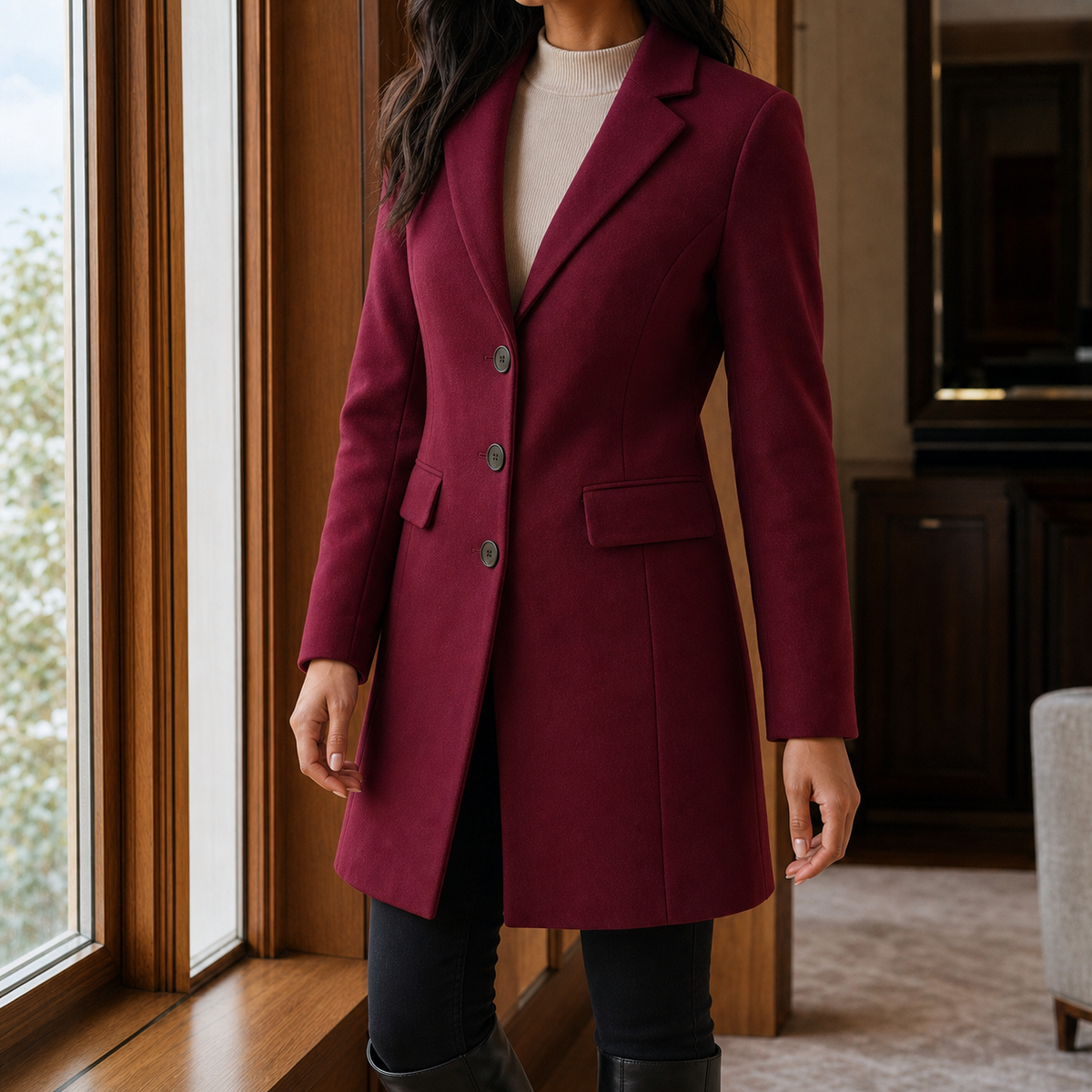 Marguerite | Classic Tailored Wool-Blend Coat