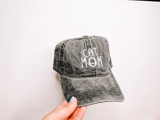Cat Mom Embroidered Baseball Hat