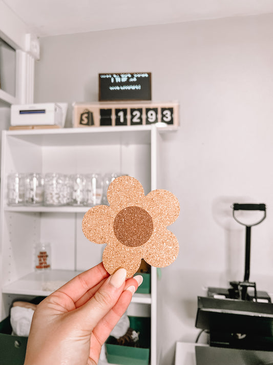Daisy Flower Cork Coasters