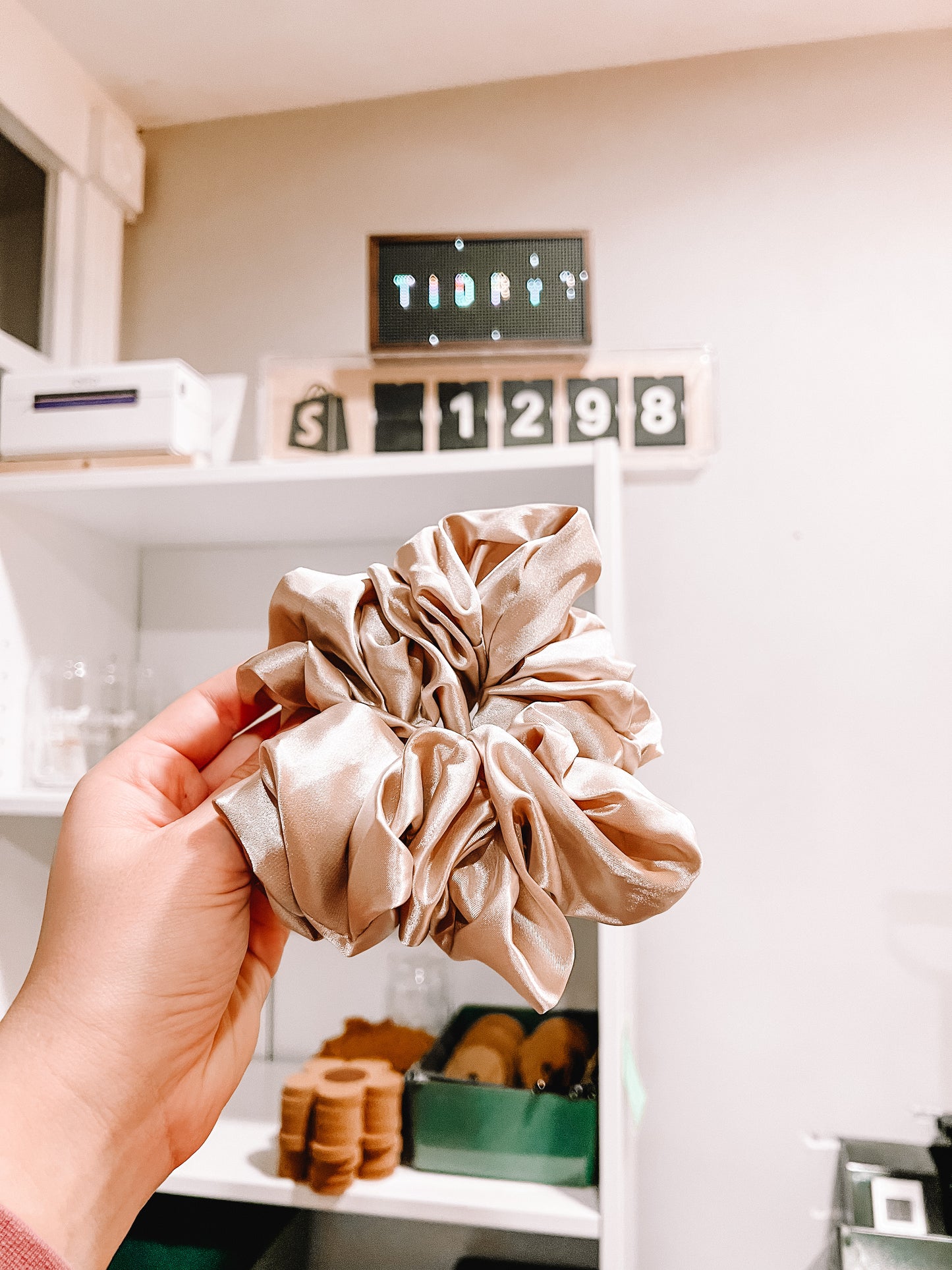 Latte Oversized Luxe Scrunchie